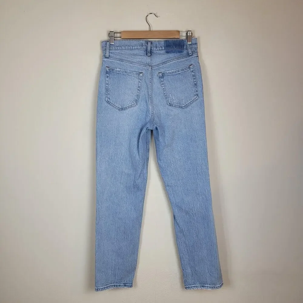 Abercrombie & Fitch Jeans 29 8 Light 90s Straight Ultra High Rise Distressed - Picture 3 of 9